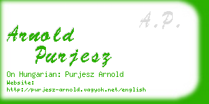 arnold purjesz business card